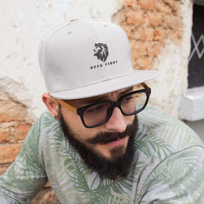 Thorn Crowned Lion - White Trucker Cap - Seek First